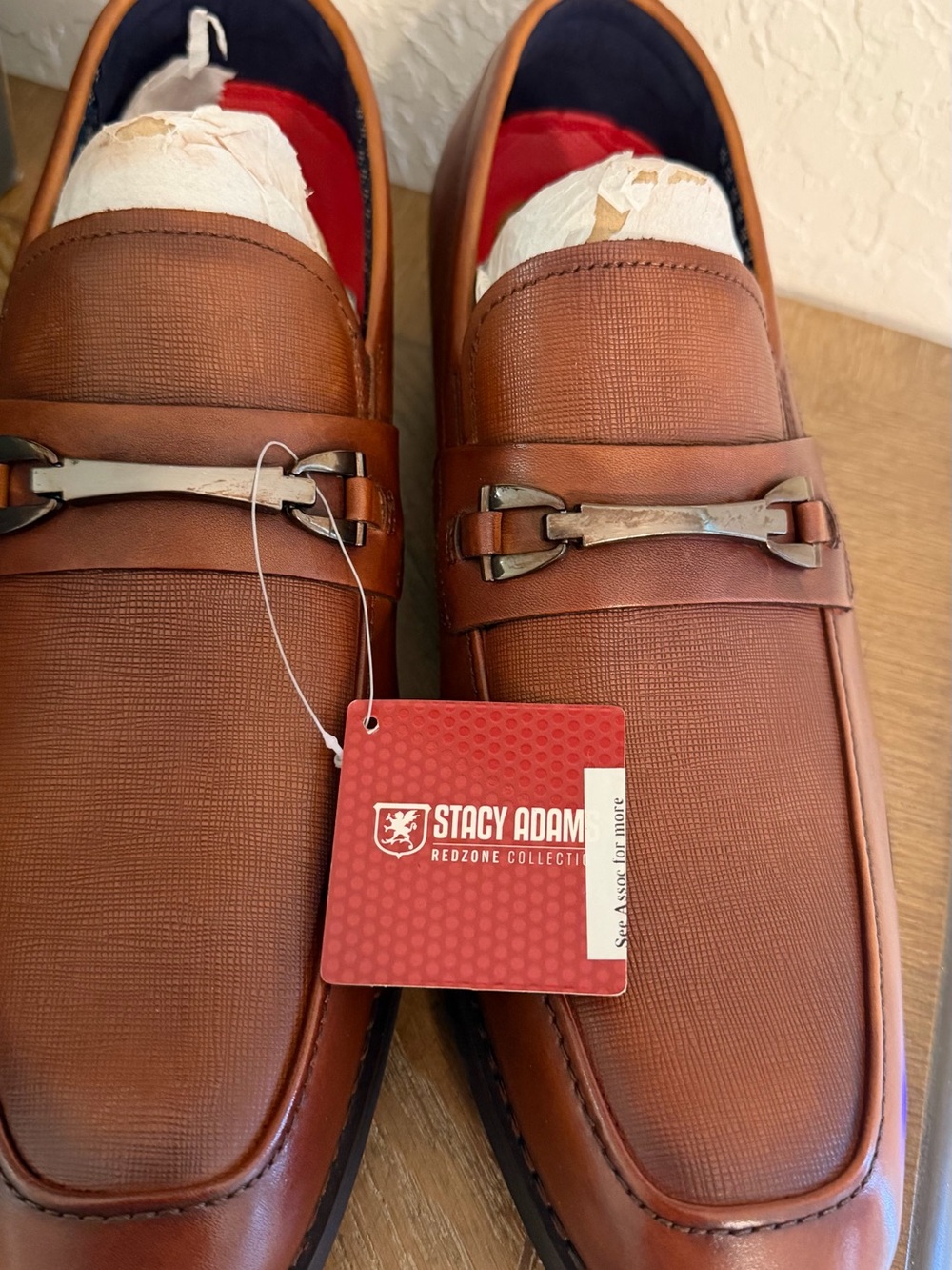 Stacy Adams Tan/Brown Leather Bit Loafers 8M